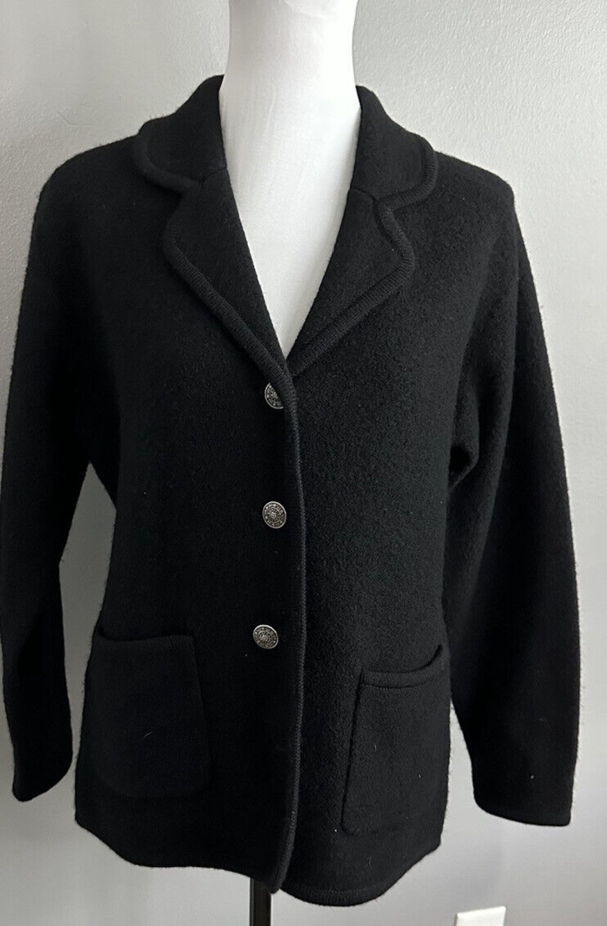 VTG Deane & White Womens Small Pure Wool Jacket Button Up Collared Coat Pockets